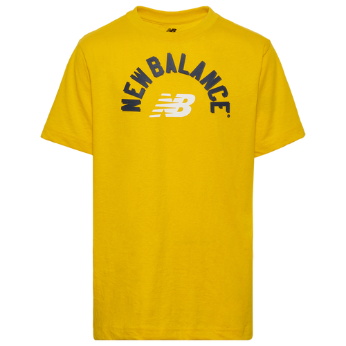 

Boys New Balance New Balance Varsity T-Shirt - Boys' Grade School Navy/Lemon Size S