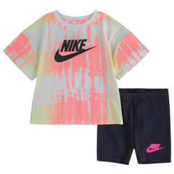 Girls' Infant - Nike HBR Boxy T-Shirt Bike Shorts Set - Black/White