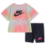Nike HBR Boxy T-Shirt Bike Shorts Set - Girls' Infant Black/White