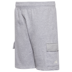 Boys' Grade School - New Balance Fleece Cargo Shorts - Grey/Grey