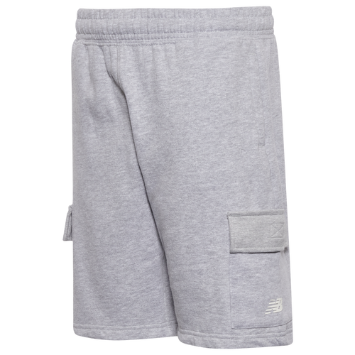 

Boys New Balance New Balance Fleece Cargo Shorts - Boys' Grade School Grey/Grey Size XL