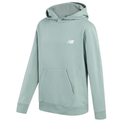 Boys' Grade School - New Balance Back Graphic Fleece Hoodie - Salt Marsh/White
