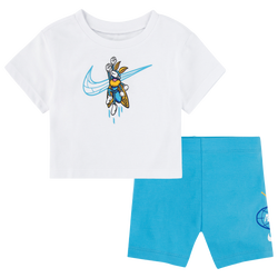 Girls' Infant - Nike Boxt T-Shirt Bike Short Set - Teal/White