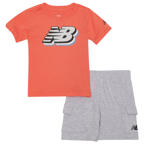 New Balance Boys   3d Logo T-shirt And Cargo Short Set