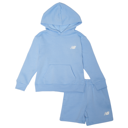 New Balance Boys   Hoodie And Shorts Set In Blue/electric Sky