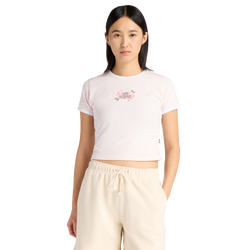 Women's - New Balance Linear Rose Baby Doll T-Shirt - Pink Salt/Pink Salt