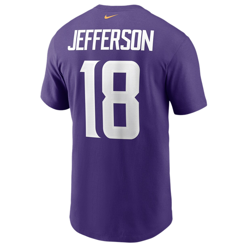 Shop Nike Mens Justin Jefferson  Vikings Name & Number T-shirt In Purple/purple