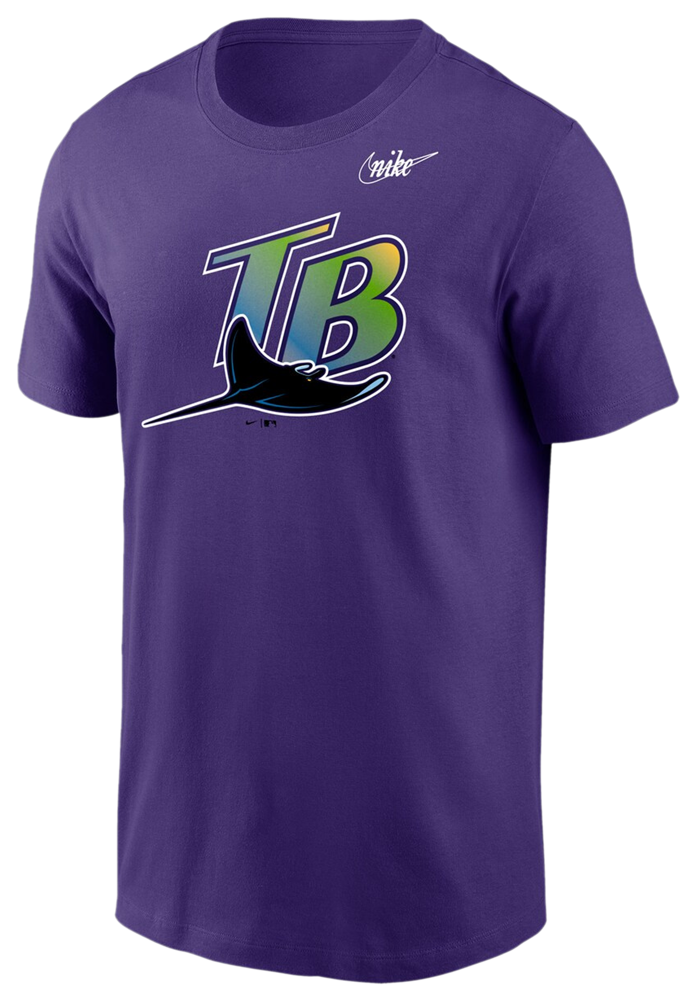 Men's Tampa Bay Rays Nike Purple Cooperstown Collection Logo T-Shirt