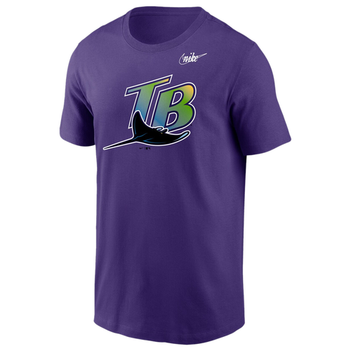 

Nike Mens Tampa Bay Rays Nike Rays Cooperstown Collection Logo T-Shirt - Mens Purple Size L