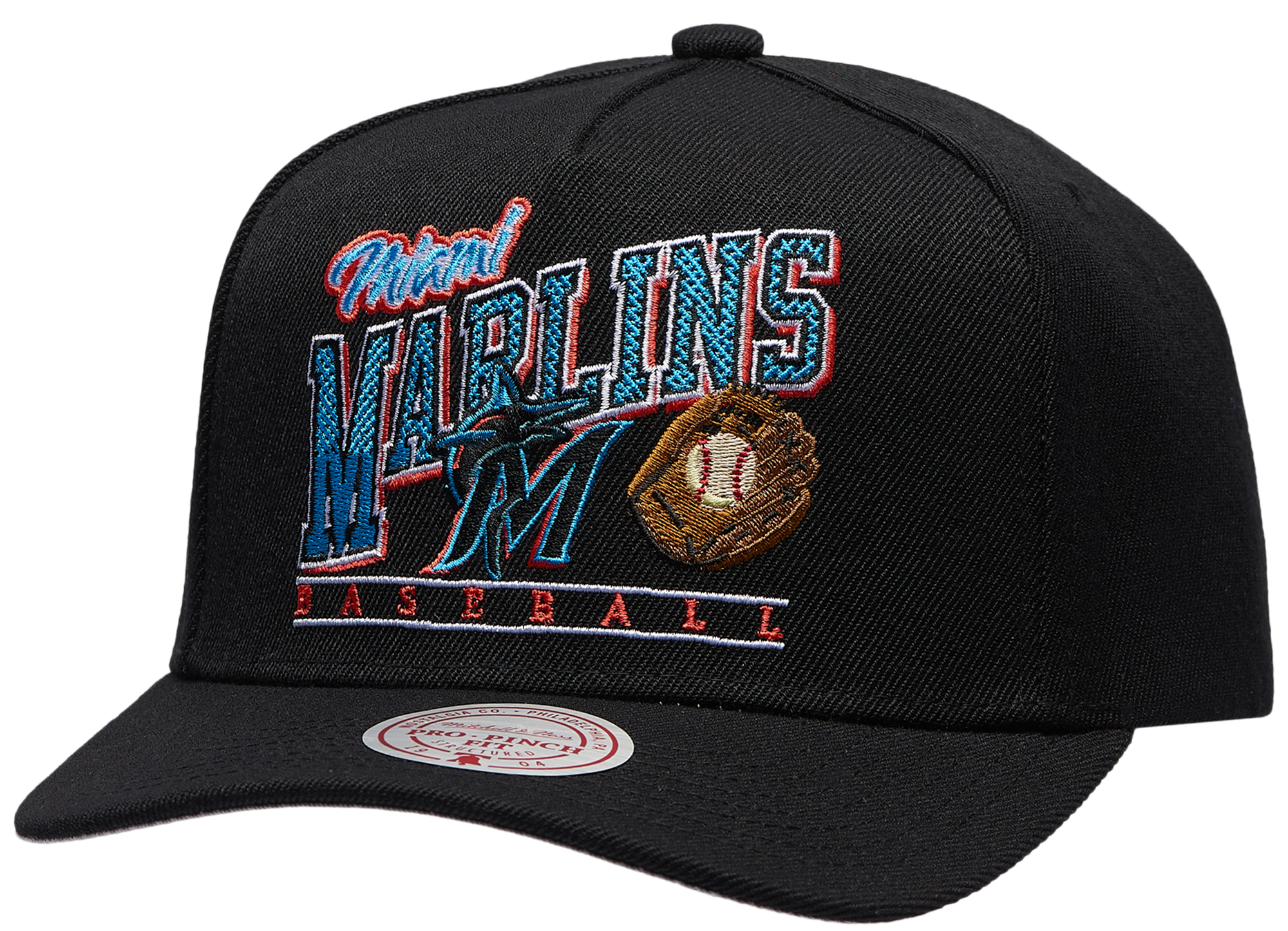 Mitchell & Ness Marlins Baseline Pro Pinch Cap - Adult