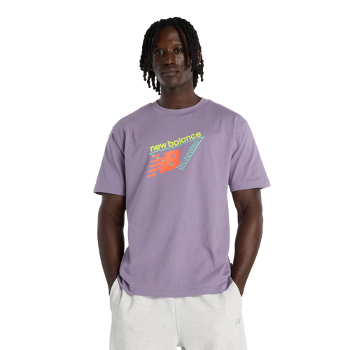  - New Balance Classic Tri-Logo T-Shirt - Purple/Orange