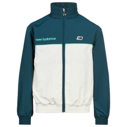 Girls' Grade School - New Balance NB GSG PREMIUM FULL ZIP FUNNEL JACKET - Green/White