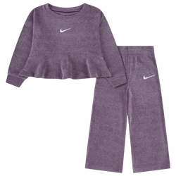 Girls' Infant - Nike Chenille Ribbed Peplum Set - Violet Dust/White
