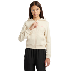 Girls' Grade School - New Balance Arch French Terry Full Zip Hoodie - Tan/Pink