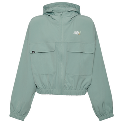 Girls' Grade School - New Balance Hybrid Stretch Woven Jacket - Salt Marsh/Salt Marsh