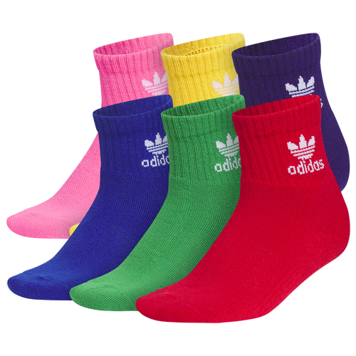 

adidas Originals Boys adidas Originals Trefoil Quarter Socks-6PK - Boys' Grade School Multi/Multi Size L