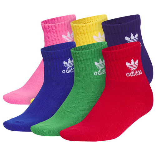 Adidas Originals Kids' Boys  Trefoil Quarter Socks-6pk In Multi