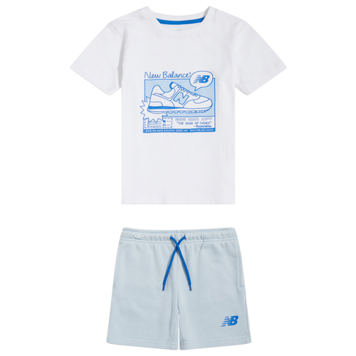  - New Balance T-Shirt Short Set - White/Blue