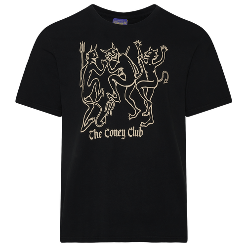 Coney Island Picnic Mens  Dance Garment Dyed Short Sleeve T-shirt In Pirate Black/black