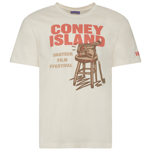 Coney Island Picnic Mens  Film Fest Short Sleeve T-shirt In Cloud Dancer/cloud Dancer