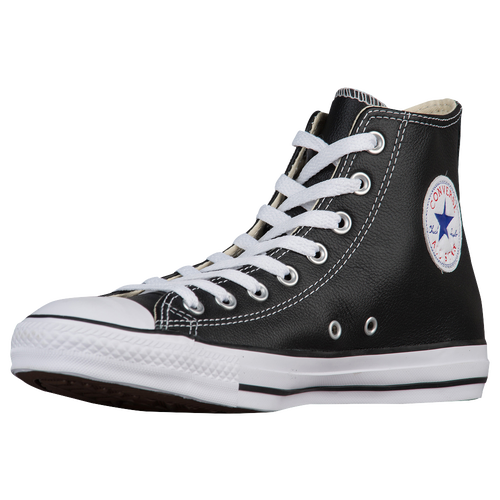 Converse all star black and white leather deals