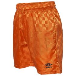 Men's - Umbro Checkerboard Shorts - Burnt Orange/Stargazer