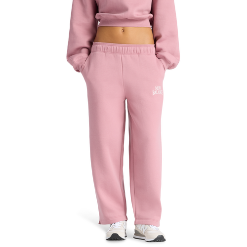 New Balance Linear Heritage Fleece Barrel Pants - New Balance Rosewood