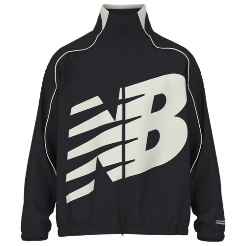  - New Balance Basketball Oversized Print Woven Jacket - White/Black
