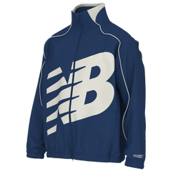 Men's - New Balance Basketball Oversized Print Woven Jacket - White/Royal