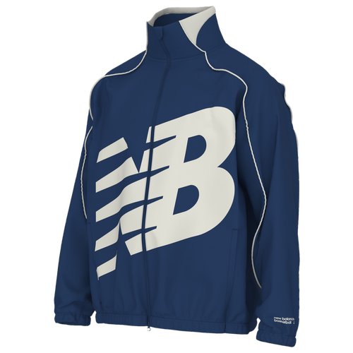 New Balance Basketball Oversized Print Woven Jacket - New Balance White/Royal