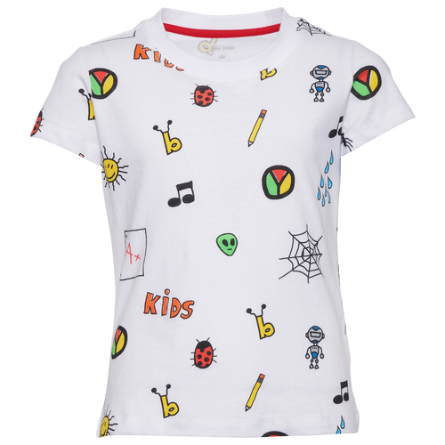 Shop Jujubeez Girls   Scribble Short Sleeve T-shirt In Multi/white