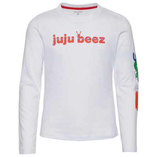 Shop Jujubeez Girls   Scribble Long Sleeve T-shirt In Multi/white