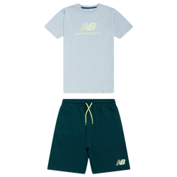 Boys' Preschool - New Balance T-Shirt Short Set - Blue/Green