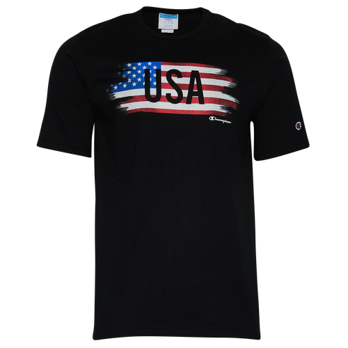 

Champion Mens Champion Brushed T-Shirt - Mens Black/Multi Size S
