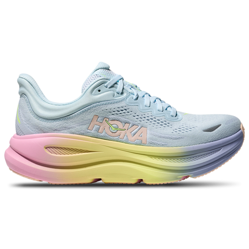 WOMENS - HOKA Bondi 9 - Yellow/Glimmering Blue Overcast Grey