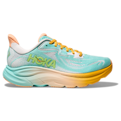Women's - HOKA Clifton 10 - White/Blue Spark/Orange