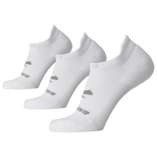 

Brooks Mens Brooks Run-In 3 Pack No Show Socks - Mens White Size M