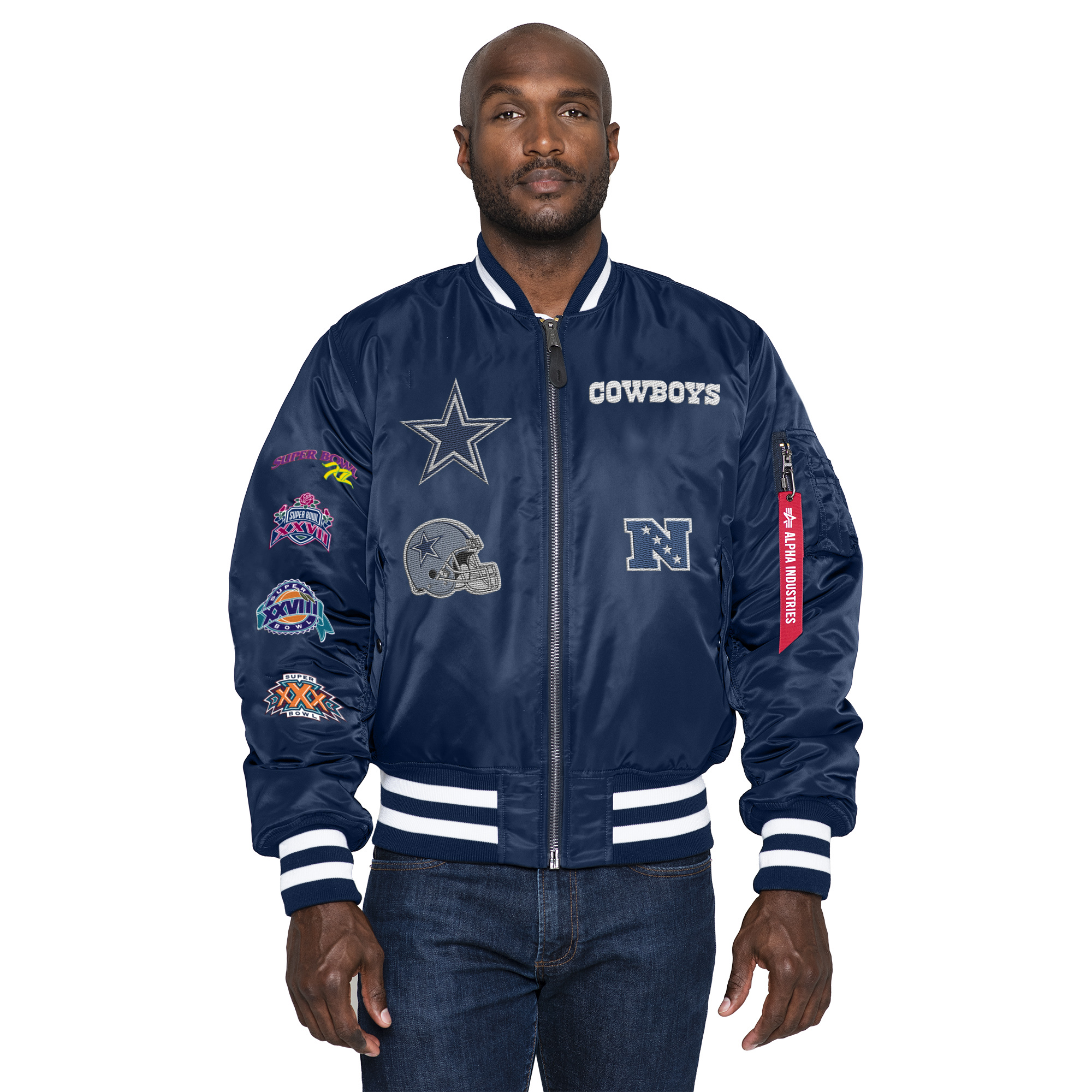 DALLAS COWBOYS NEW ERA ALPHA INDUSTRIES REVERSIBLE BOMBER JACKET – JR'S  SPORTS