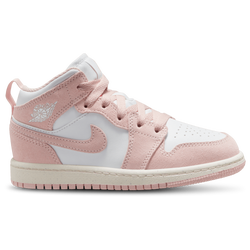 Boys' Preschool - Jordan AJ 1 Mid SE - White/Legend Pink