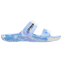 Women's - Crocs Classic Marbled Sandals - White/Blue/Purple