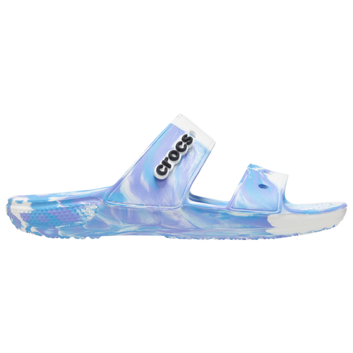 WOMENS - Crocs Classic Marbled Sandals - White/Blue Purple