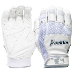 Men's - Franklin Youth Shok-Sorb X Batting Gloves - White/White/Chrome