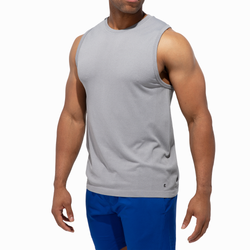 Men's - Eastbay Crosstech Seamless Tank - Light Heather Grey