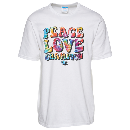 

Champion Mens Champion Peace Love Tie Dye T-Shirt - Mens White/Multi Size M