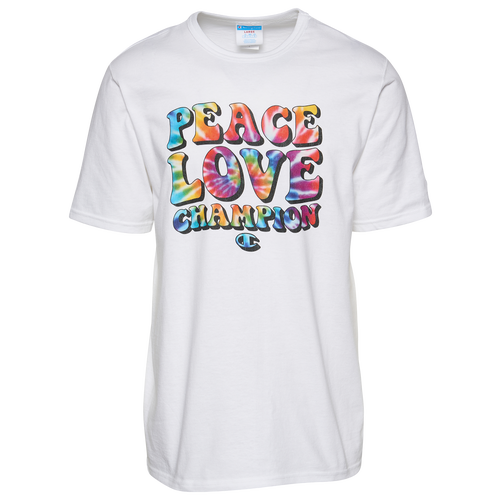 

Champion Mens Champion Peace Love Tie Dye T-Shirt - Mens White/Multi Size S