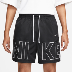 Men's - Nike Woven Monogram Flow Shorts  - Black/White