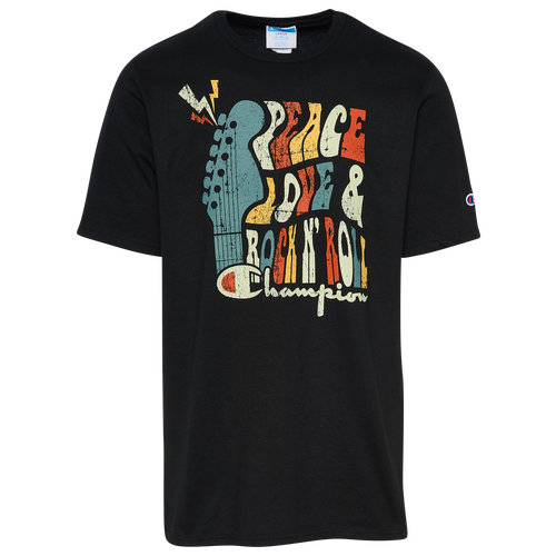 

Champion Mens Champion Rock N Roll T-Shirt - Mens Black/Multi Size M