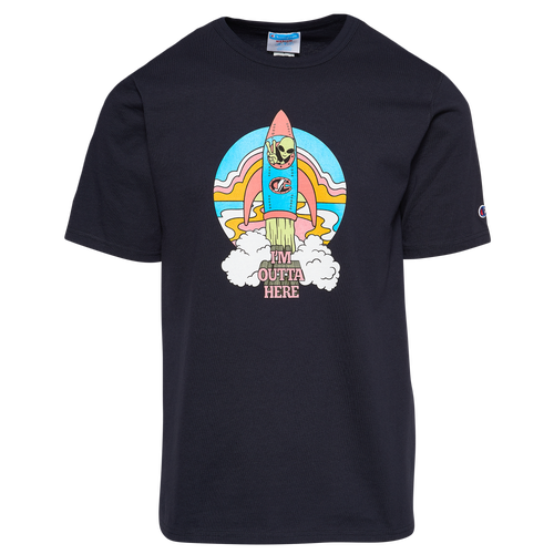 

Champion Mens Champion Outta Here T-Shirt - Mens Navy/Multi Color Size M