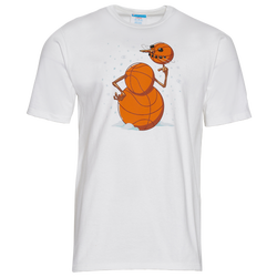 Men's - Champion Snowman Basketball T-Shirt - White/Orange