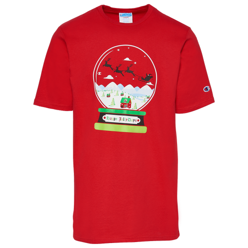 

Champion Mens Champion Snow Globe T-Shirt - Mens Red/Multi Color Size L